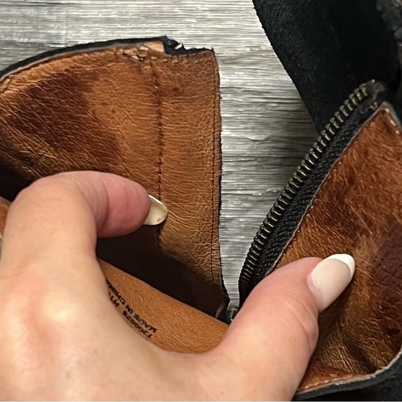 Frye Madeline Short Black Suede Leather Southwestern Heeled Ankle Bootie, sz 9 - Picture 6 of 16